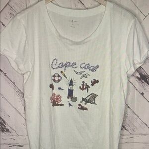 Lou & Grey White Short Sleeve Tee with Nautical Design